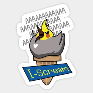 I Scream Cockatiel Sticker